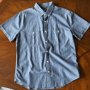 Express Blue Casual Button-Down Shirt
